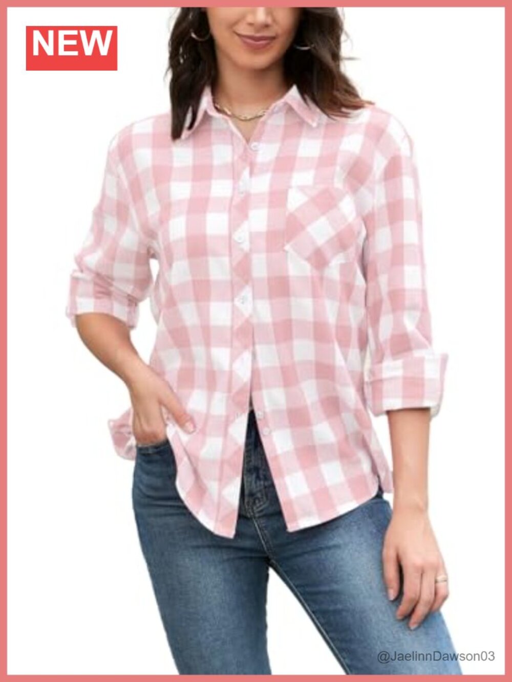 Womens Plaid Button Down Shirt Long Sleeve Flannel